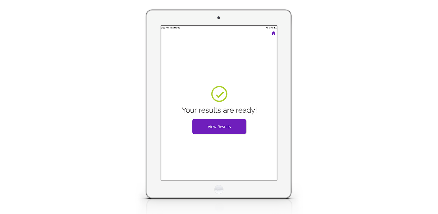 A screenshot of the View Results Screen in SHOEBOX QuickTest