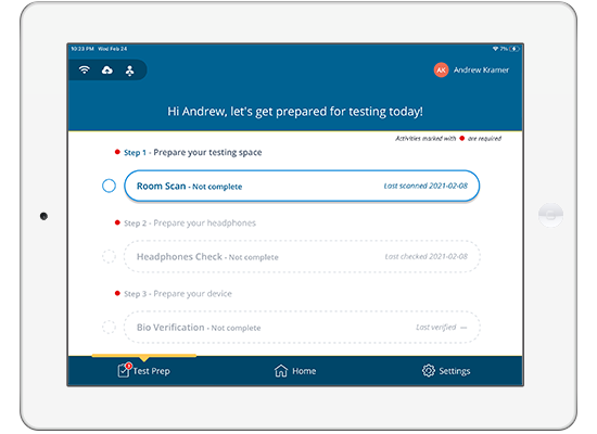 A screenshot of SHOEBOX PureTest demonstrating how to prepare to start testing