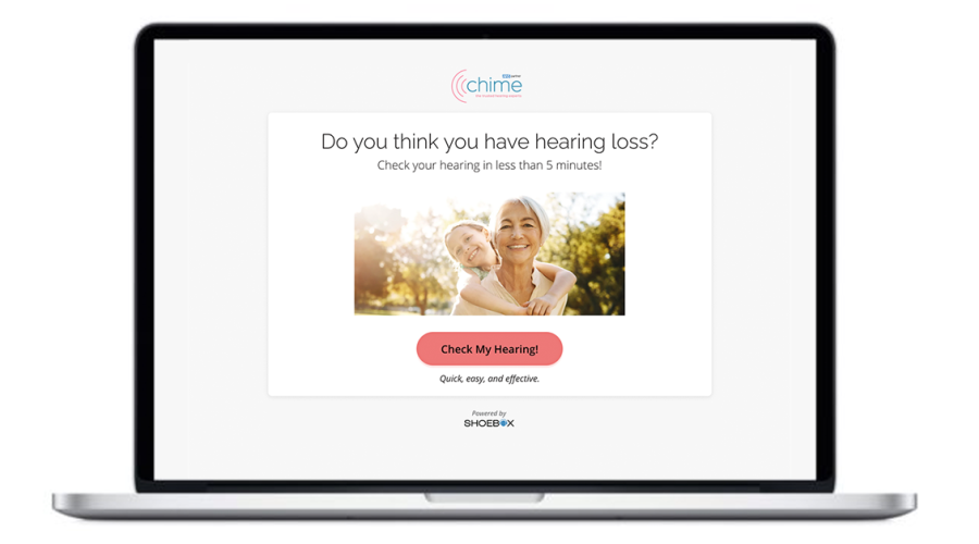 A screenshot of SHOEBOX Online branded for use by Chime Social Enterprises