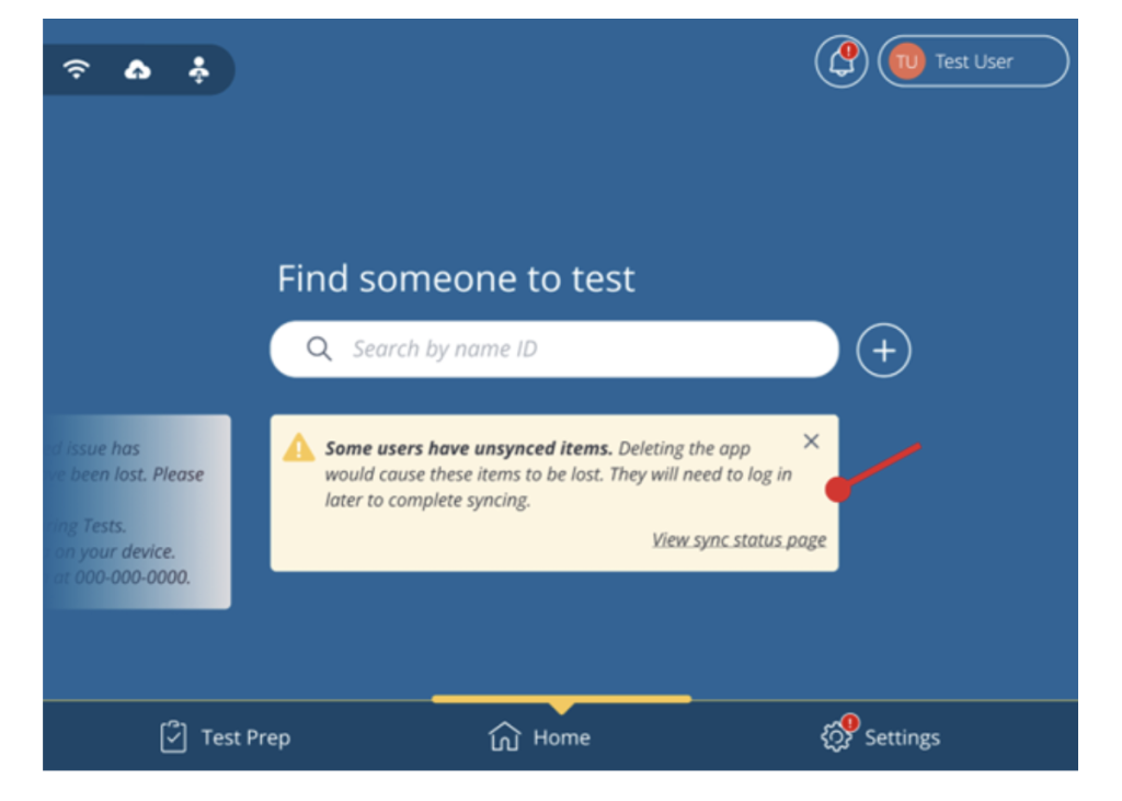 Figure 1: Notification carousel on PureTest home screen.