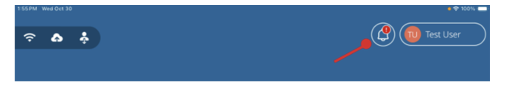 Figure 3: Tapping the Bell icon will open the Notifications panel.