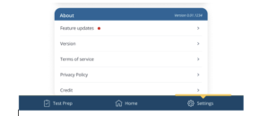 About Page: View the latest feature updates in the Settings menu.
